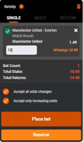 888bets Betslip