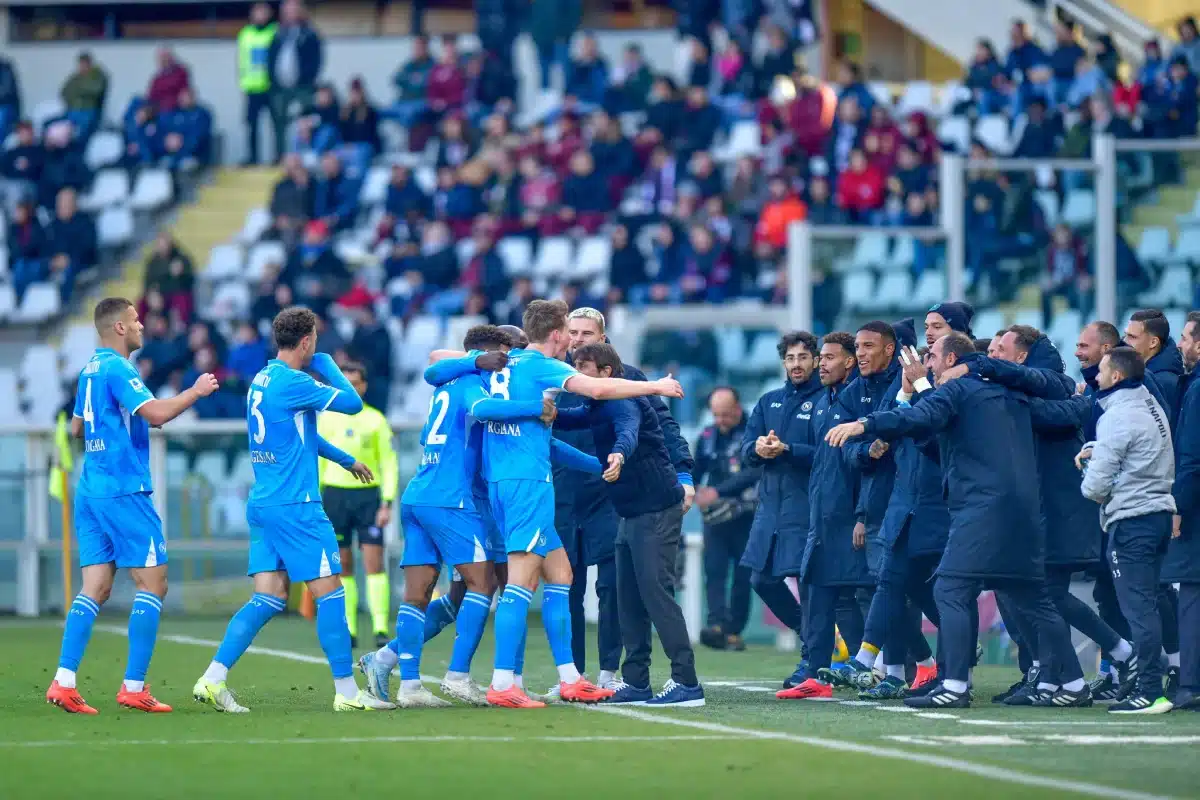Napoli SSC players, celebrate the goal during the Serie A football match 2024/2025, between Torino FC and Napoli SSC